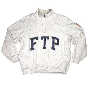 FTP Arch Logo Quarter Zip Gray Pullover Jacket L